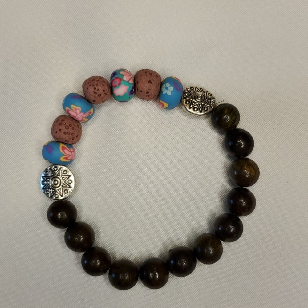 Pink lava stone bracelet